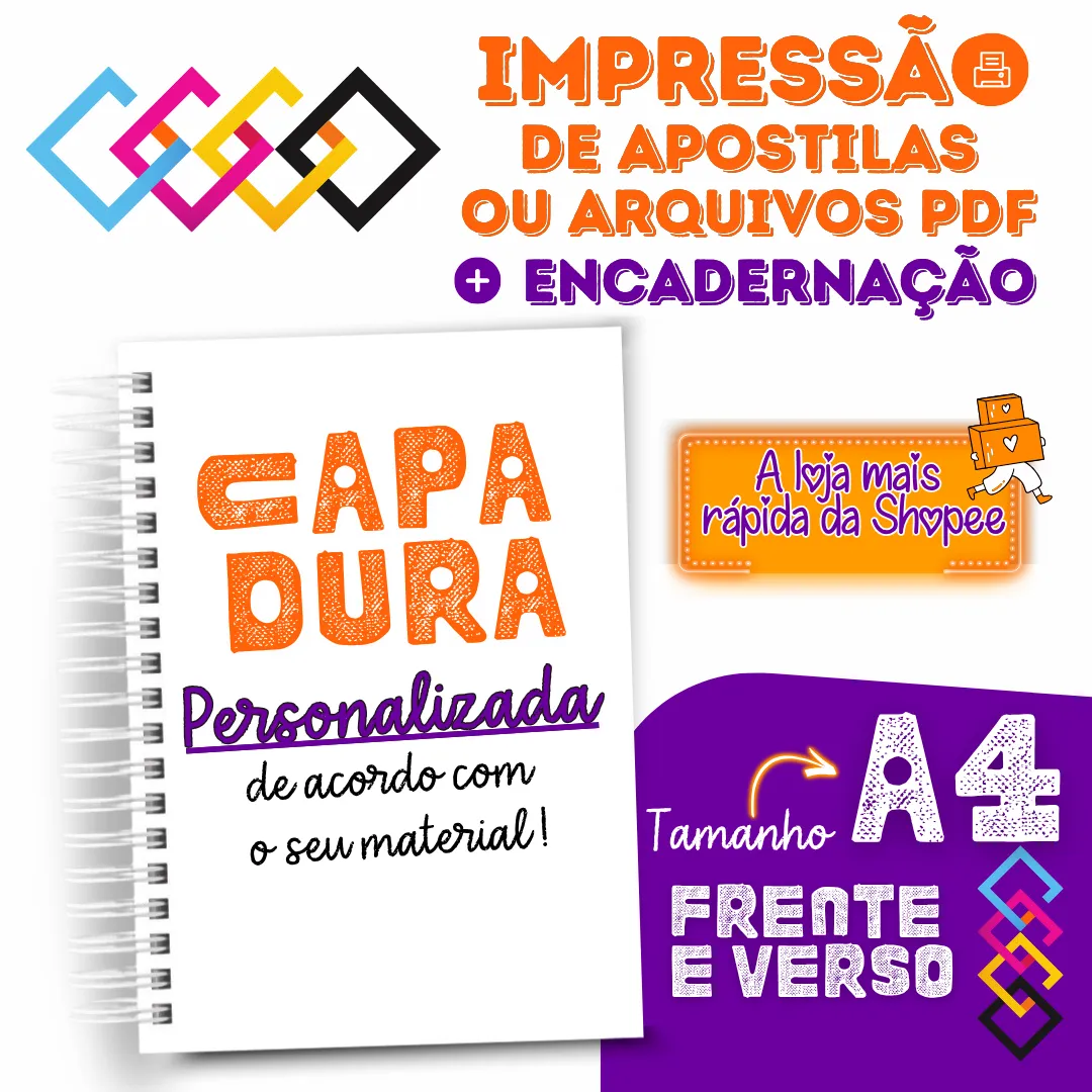 Impressão A4 Encadernação Capa Dura 90g